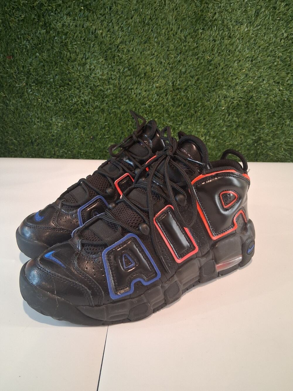 Nike Air More Uptempo 96 GS Black Blue Red FD1012-001 Size 7Y Sneakers Shoes